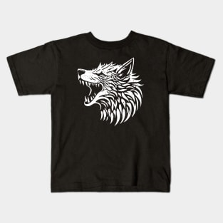 Minimalist Wolf Head - distressed Kids T-Shirt